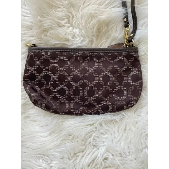 Coach Signature Collection Brown Wristlet - Picture 3 of 5